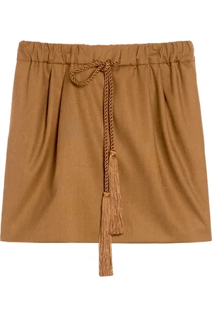 Max Mara Nederdel, Dame, Brun, S, Uld, Tabarin Kort Nederdel