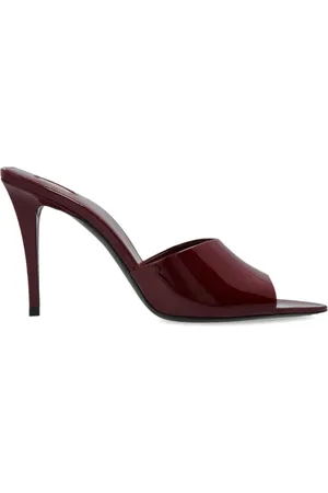 Saint Laurent Sko, Dame, Rød, 41 EU, Bordeaux Sandaler Stiletto Hæl Åben Tå