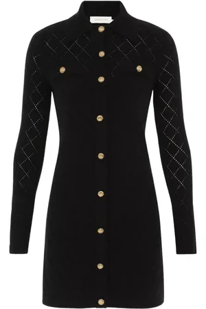 ZIMMERMANN Kjole, Dame, Sort, M, Uld, Sort Uld Illustration Mini Kjole