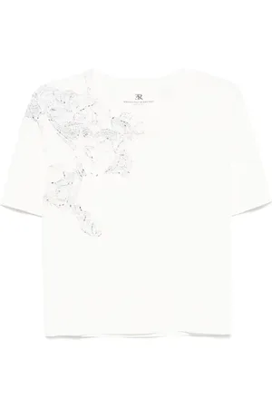 ERMANNO SCERVINO Top, Dame, Hvid, XS, Polyester, Kortærmet Striktrøje