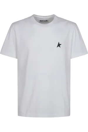 Golden Goose Top, Herre, Hvid, M, Bomuld, Sorttavle Stjerne Almindelig T-shirt