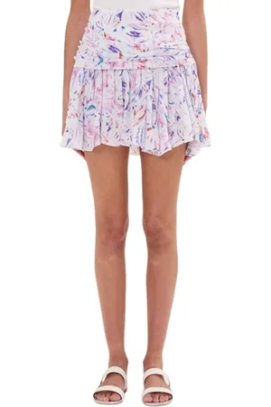 IRO Nederdel, Dame, Flerfarvet, L, Luiza Draped Printed Mini Skirt