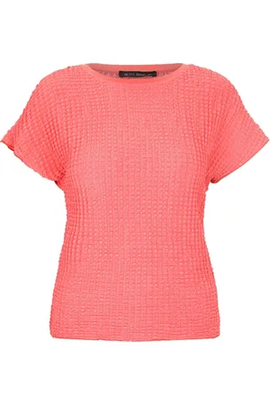 Betty Barclay Top, Dame, Rød, L, Uld, Krøllet Effekt Bådhals Top