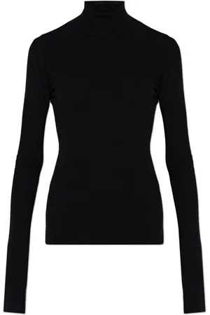 Jil Sander Strik, Dame, Sort, M, Uld, Double Sweater