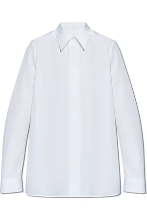 Jil Sander Bluser & Skjorter, Dame, Hvid, L, Bomuld, Skjorte med skjult stolpelukning