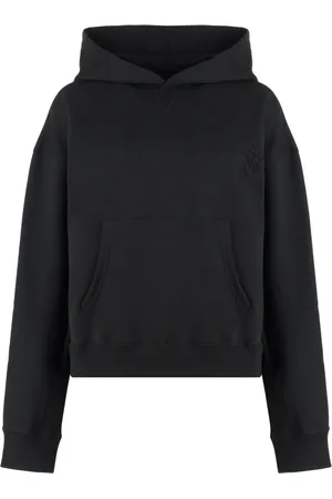 J.W.Anderson Sweathshirts & Hoodies, Dame, Sort, M, Bomuld, Ribbet Bomuldshættetrøje