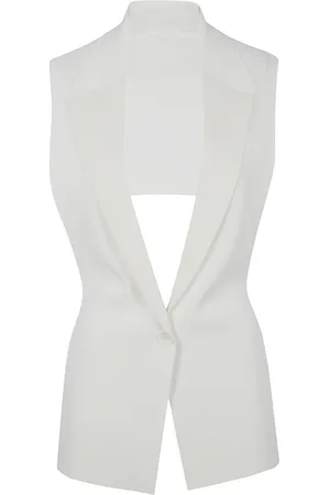 MRZ Jakke, Dame, Hvid, L, Uld, Stilfuld Front Gilet Vest