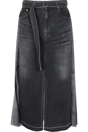 SACAI Nederdel, Dame, Sort, M, Denim, Denim Nederdel