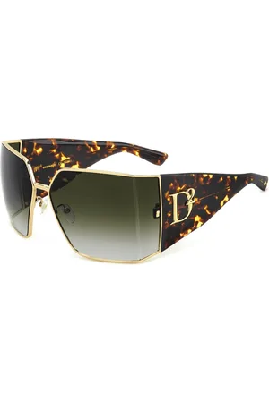 Dsquared2 Tilbehør, Dame, Flerfarvet, ONE SIZE, Uld, Vinklede solbriller med ikoniske nitter