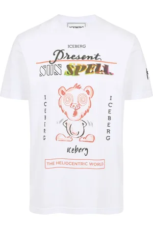 Iceberg Top, Herre, Hvid, S, Bomuld, Regular Fit bomulds T-shirt med Maxi Multicolor Bjørneprint
