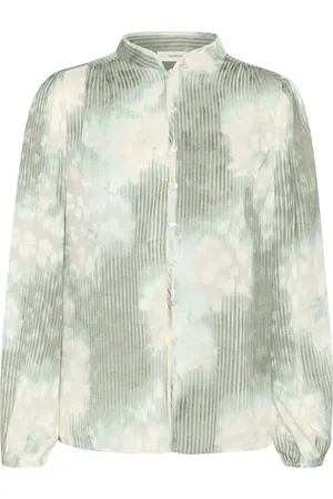 INWEAR Bluser & Skjorter, Dame, Flerfarvet, M, Grøn Illuminerende Blomstret Skjorte Bluse