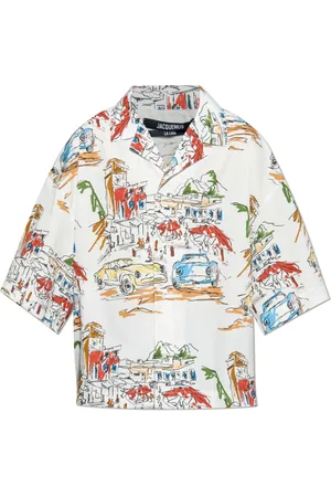 Jacquemus Skjorte, Herre, Hvid, S, Bomuld, Skjorte med print