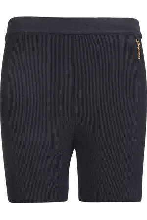 Jacquemus Shorts, Dame, Sort, 2XS, Polyester, Sort ribstrikkede shorts med høj talje i sort