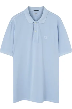 C.P. Company Top, Herre, Blå, S, Broderet Logo Blå Polo Skjorte