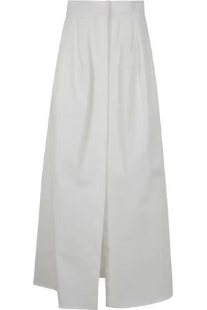 Max Mara Nederdel, Dame, Hvid, XS, Uld, Alcade Stilfuld Maxi Nederdel