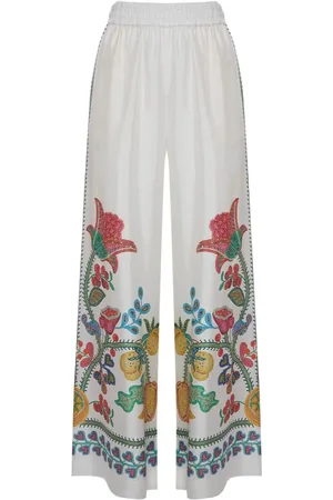 La DoubleJ Bukser, Dame, Hvid, XS, Floral Palazzo Bukser