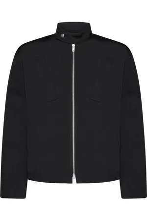 Jil Sander Jakke, Herre, Sort, XL, Tyl, Zip-Up Biker Jakke
