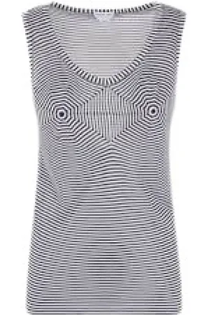Bottega Veneta Top, Dame, Grå, XS, Navy White Tank Top