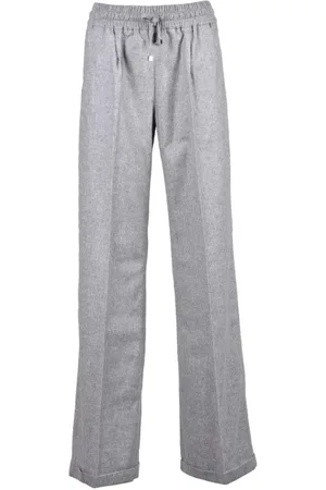Kiton Bukser, Dame, Grå, S, Cashmere, Wide Bukser