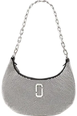 Marc Jacobs Taske, Dame, Grå, ONE SIZE, Uld, Sølv Krystal Curve Small Håndtaske