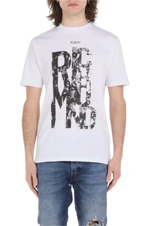 John Richmond Top, Herre, Hvid, 2XL, Bomuld, T-shirt med print