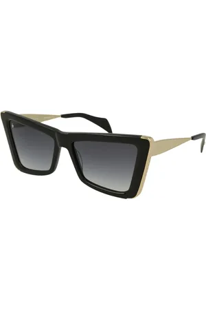 John Richmond Tilbehør, unisex, Sort, ONE SIZE, Uld, Rektangulære sorte acetat solbriller