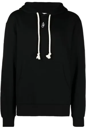 J.W.Anderson Sweathshirts & Hoodies, Herre, Sort, XS, Bomuld, Sort Hættetrøje i Bomuld og Silke