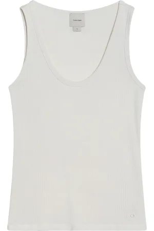 Calvin Klein Top, Dame, Hvid, S, Uld, Stilfuld Tanktop til Kvinder