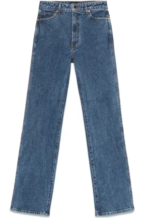 Khaite Jeans, Dame, Blå, W31, Denim, Indigo Blå Denim Jeans med Knap foran