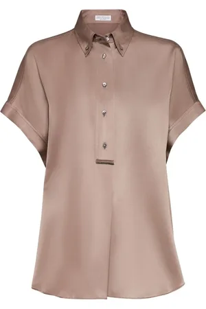Brunello Cucinelli Bluser & Skjorter, Dame, Brun, M, Brun Skjorte Kollektion