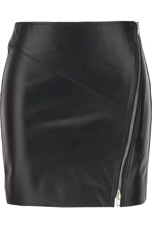 Isabel Marant Nederdel, Dame, Sort, 2XS, Læder, Zip-Up Lædernederdel
