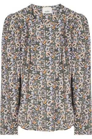 Isabel Marant Top, Dame, Flerfarvet, M, Uld, Stilfuld langærmet top