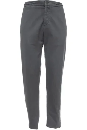 Kiton Bukser, Herre, Grå, W33, Bomuld, Justerbar Talje Elastisk Pantalaccio
