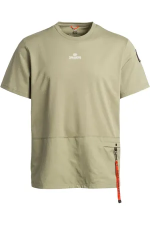 Parajumpers Top, Herre, Grøn, XS, Bomuld, Bomuld Jersey T-shirt med Nylon Detaljer