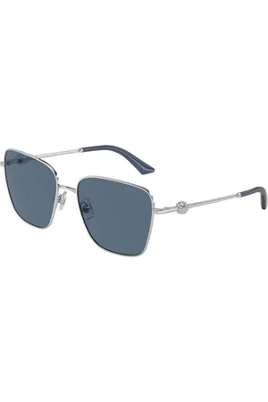 Jimmy Choo Tilbehør, unisex, Grå, 56 MM, Blå Mørk Sølvfarvede Solbriller
