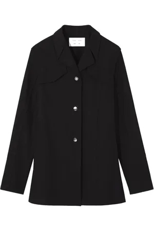 Proenza Schouler Jakke, Dame, Sort, 2XS, Nylon, Sort jakkesæt blazer med hakrevers