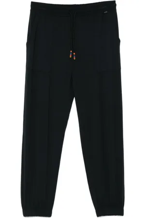 Paul Smith Bukser, Herre, Sort, XL, Sort elastisk snøret taljebåndsbukser