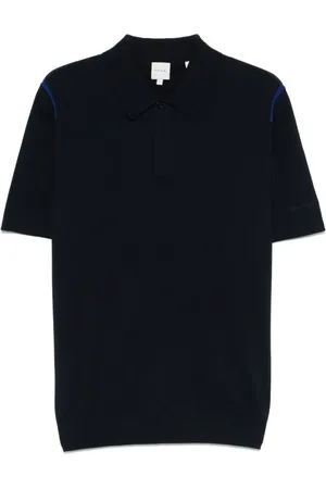 Paul Smith Top, Herre, Blå, S, Blå Polo Skjorte med Knappelukning