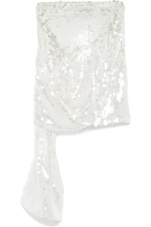 COPERNI Nederdel, Dame, Hvid, S, Polyester, Draperet Panel Nederdel