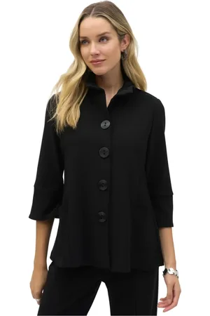 Joseph Ribkoff Bluser & Skjorter, Dame, Sort, M, Uld, Shirred Collar Trapeze Jakke