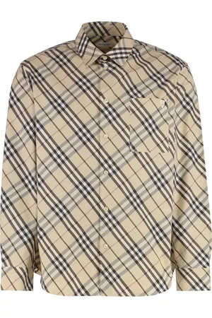 Burberry Skjorte, Herre, , S, Bomuld, Bomuldsskjorte med Nacre Knapper