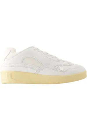 Jil Sander Sko, Herre, Hvid, 40 EU, Læder, Hvide lædersneakers - Rene & Elegante