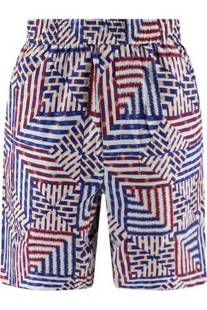 Isabel Marant Shorts, Herre, Flerfarvet, S, Bomuld, Mønsterprintede Knælange Bermuda Shorts
