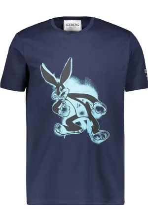 Iceberg Top, Herre, Blå, S, Bomuld, Maxi Print Bomulds T-shirt