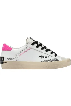 Crime london Sko, Dame, Hvid, 38 EU, Bomuld, Distressed Damesneakers med Nitter