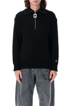 J.W.Anderson Strik, Herre, Sort, L, Half-Zip Sweater Anchor