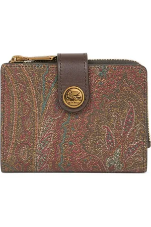Etro Tilbehør, Dame, Brun, ONE SIZE, Uld, Paisley Jacquard Pung med Pegaso Knap