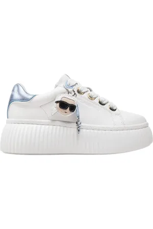 Karl Lagerfeld Sko, Dame, Hvid, 41 EU, Læder, Kreeper Lo NFT Twin Pendant Sneakers