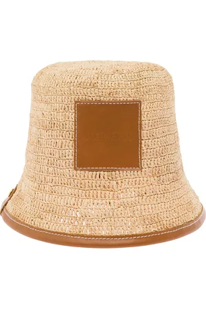 Jacquemus Tilbehør, Dame, , 60 CM, Læder, Brun Læder Bucket Hat