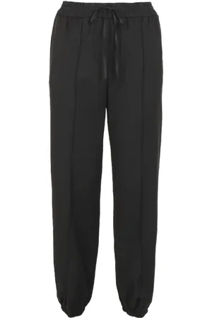Jil Sander Bukser, Dame, Sort, S, Sorte gabardinebukser med elastisk linning